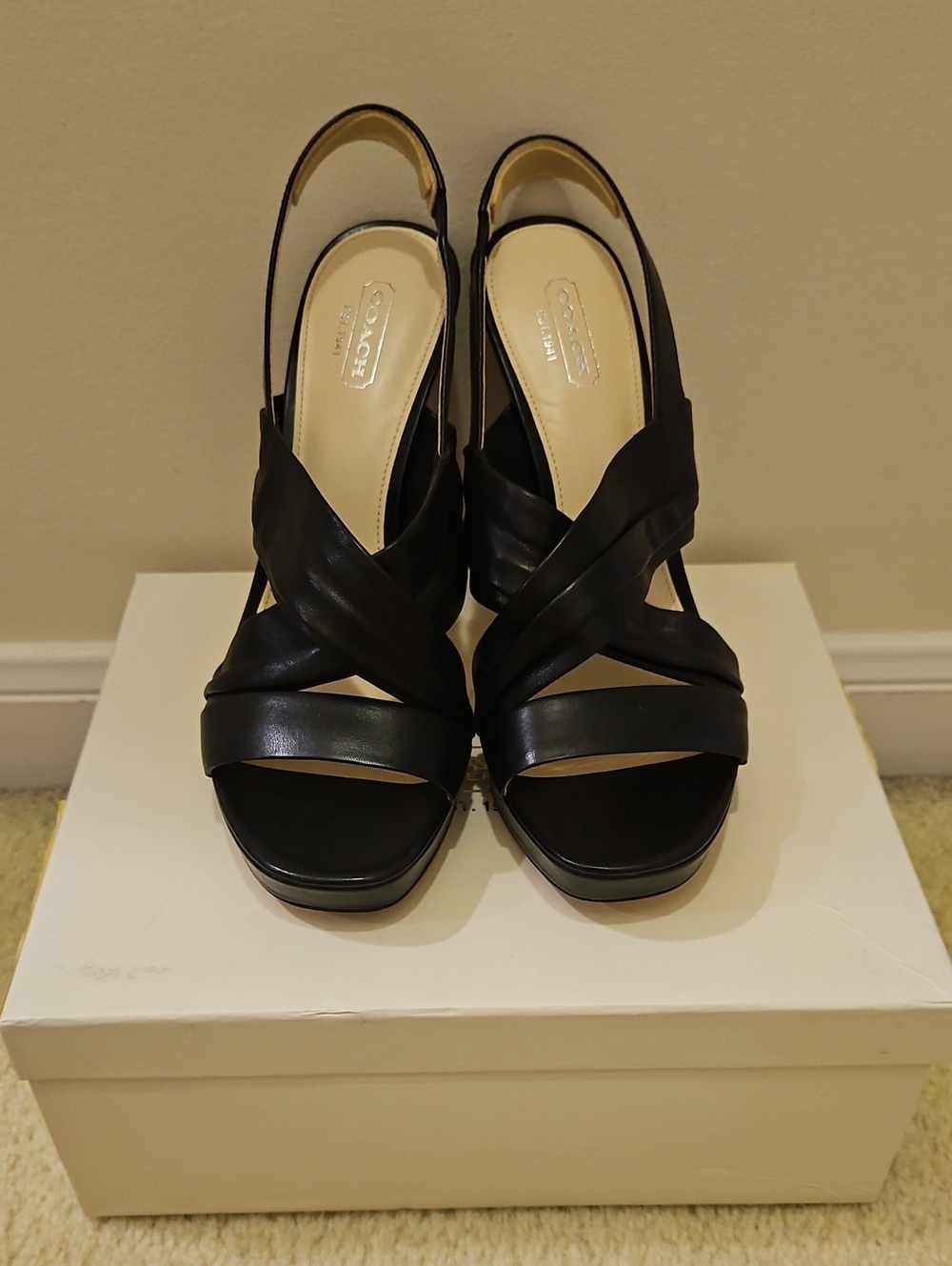 Coach Astor Soft Leather Strappy Heels
